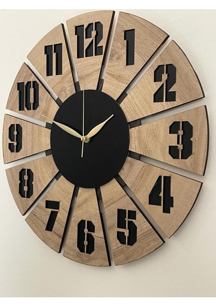 Lazer Kesim Havuç Desenli Modern Duvar Saati 40x40, Sarı Renk fiyatları