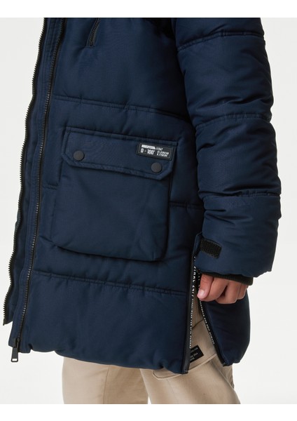 Stormwear: Kapüşonlu Uzun Puffer Şişme Mont (6-16 Yaş)