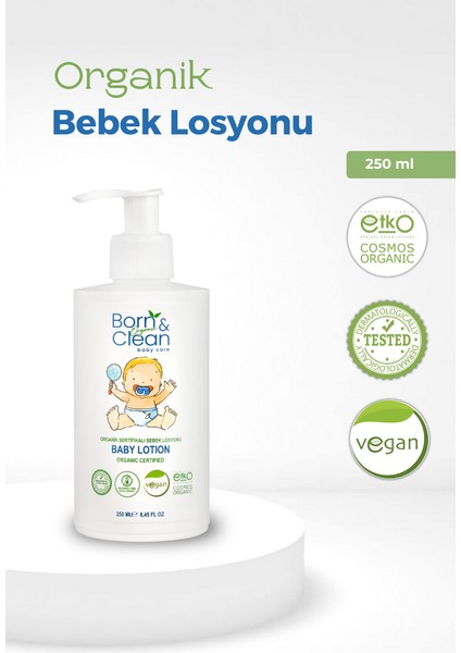 Born & Clean  Organik Sertifikalı Bebek Losyonu X2 Adet