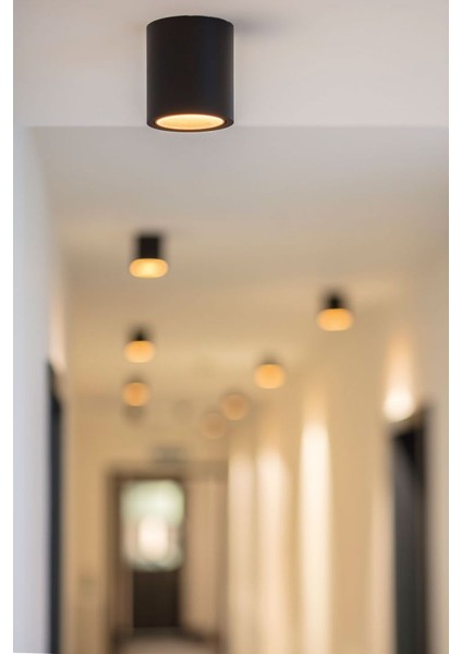 Siyah Bakır Metal Kasa 7 Watt Amber Işık GU10 Duy Sıva Üstü Tavan Armatürü Modern Metal Tavan Aplik