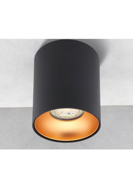 Siyah Bakır Metal Kasa 7 Watt Amber Işık GU10 Duy Sıva Üstü Tavan Armatürü Modern Metal Tavan Aplik modelleri