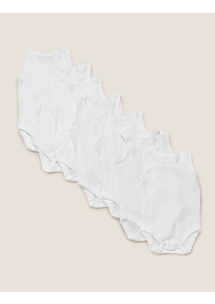 Saf Pamuklu 7'li Bodysuit (0-3 Yaş)