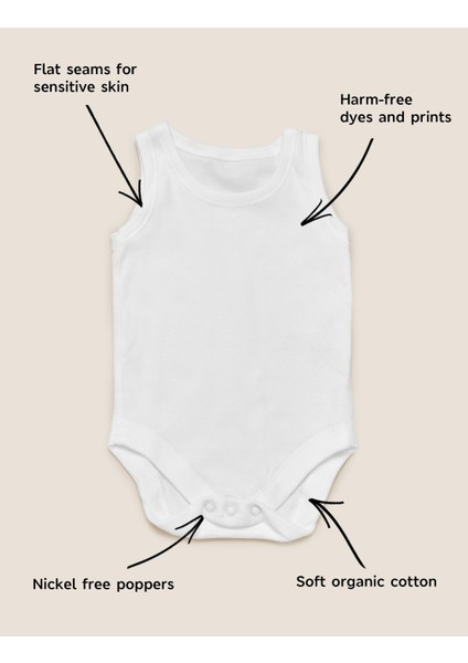 Saf Pamuklu 7'li Bodysuit (0-3 Yaş) fırsatları
