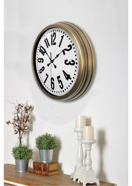 40 cm Eskitme Metal Klasik Duvar Saati, şık ve zarif dekoratif saat, modern tarz