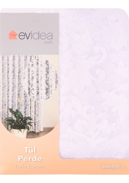 Soft Charlot Tül Perde - Beyaz - 300X270 cm