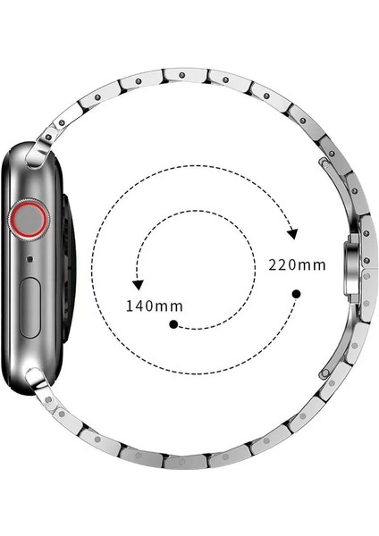 Apple Watch Uyumlu 42MM 44MM Metal Snake Kordon - Krd-63 ile Tarzınızı Yansıtın