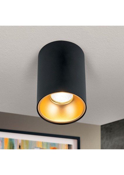 Siyah Bakır Metal Kasa 7 Watt Günışığı GU10 Duy Sıva Üstü Tavan Armatür Dekoratif Metal Tavan Aplik fırsatları