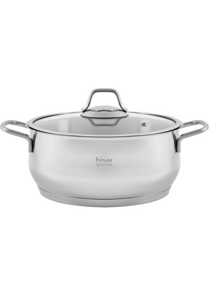 Optima Bergama Derin Çelik Tencere - Inox - 22 cm