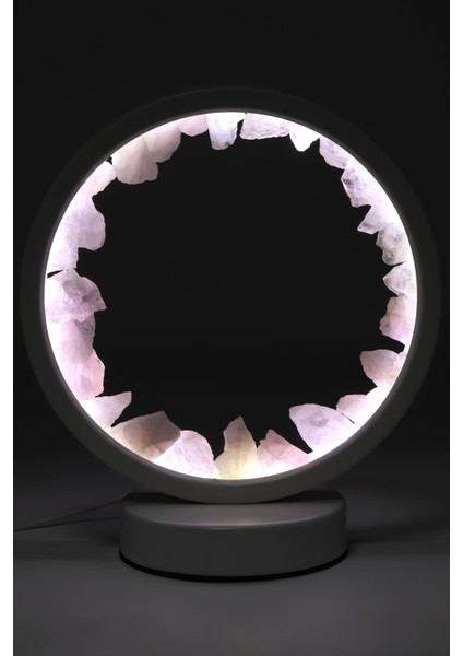 Pembe Kuvars Doğal Taş Lamba