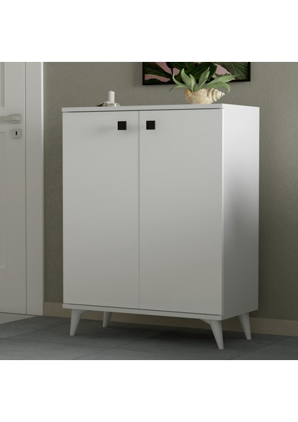 Okyanus 4 Raflı Ayakkabılık - Beyaz - 70 cm