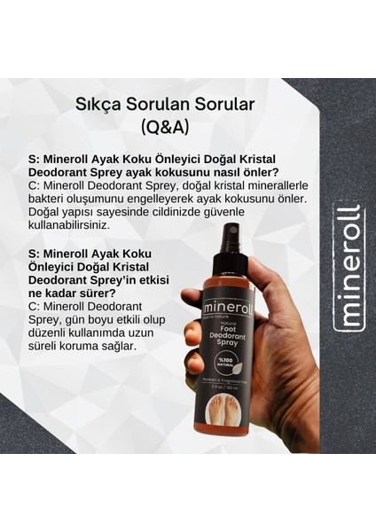 Ayak Koku Önleyici Doğal Kristal Deodorant Sprey 150 ml