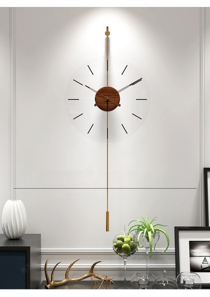 Modern büyük altın renkli metal ve cam duvar saati, şık ve minimalist tasarım, 33x85cm modelleri