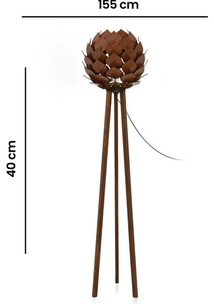 Dekorsaat Kozalak Lambader - Ceviz - 155X40X40 cm indirimleri