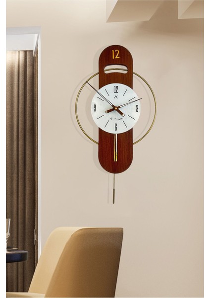 Modern yuvarlak metal ve ahşap duvar saati, şık ve özel tasarım ile evinizde. fiyatları