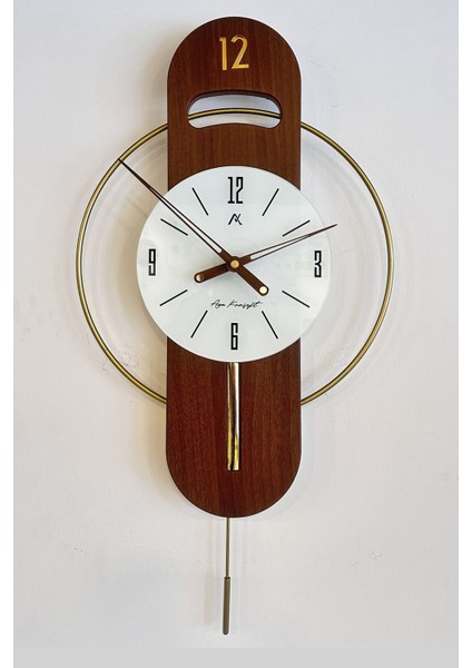 Modern yuvarlak metal ve ahşap duvar saati, şık ve özel tasarım ile evinizde. fırsatları