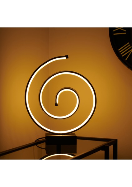 Salyangoz LED Abajur - Siyah - 43 cm