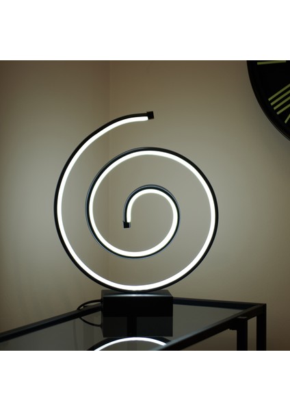 Salyangoz LED Abajur - Siyah - 43 cm