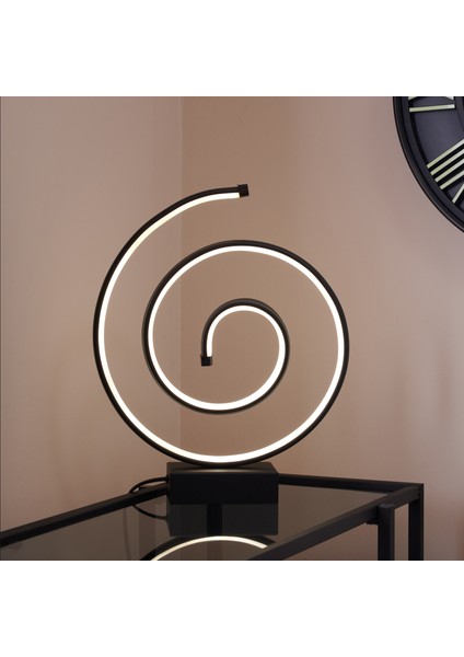 Salyangoz LED Abajur - Siyah - 43 cm