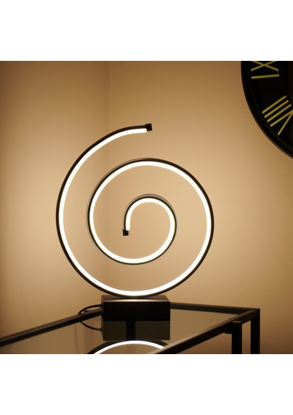 Salyangoz LED Abajur - Siyah - 43 cm