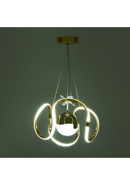 Nisa Luce Harmony Ledli Avize - Gold - 70 cm