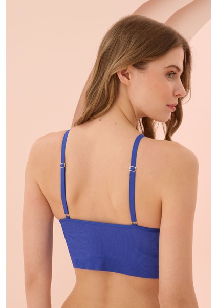 Saks Mavi Dikişsiz Dolgusuz Sütyen modelleri