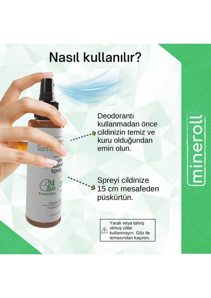 Doğal Kristal Deodorant Sprey 150 ml modelleri