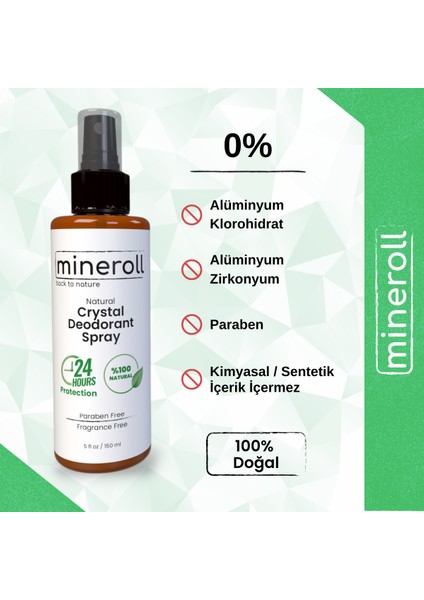 Doğal Kristal Deodorant Sprey 150 ml fiyatları