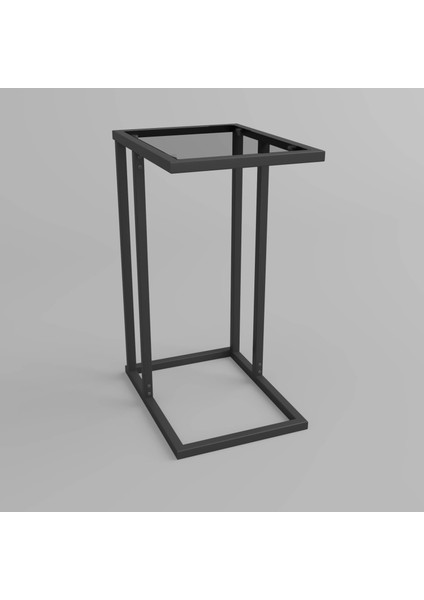 Füme Camlı C Sehpa - Siyah / Füme - 60 cm indirimleri