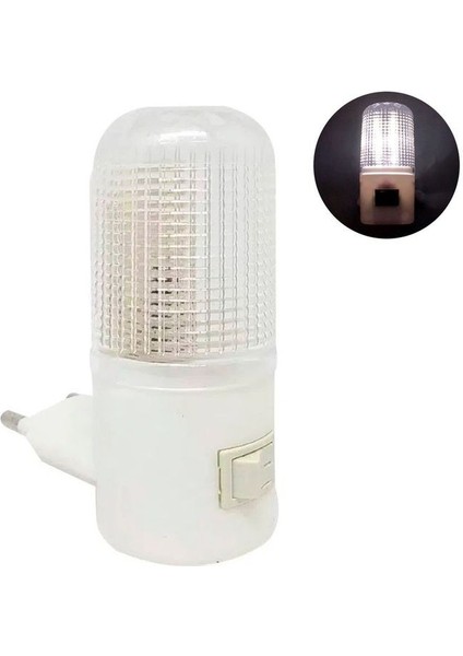 1 Watt Beyaz Işık, Çok Kaliteli, Fişli, Aç - Kapa Düğmeli Gece Lambası, 8 cm Beyaz Işık Gece Lambası fırsatları
