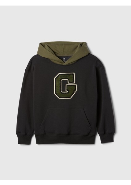 Erkek Çocuk Siyah Gap Logo Varsity Sweatshirt