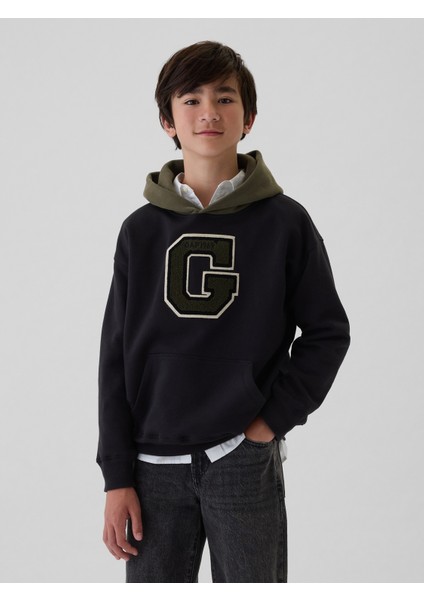 Erkek Çocuk Siyah Gap Logo Varsity Sweatshirt