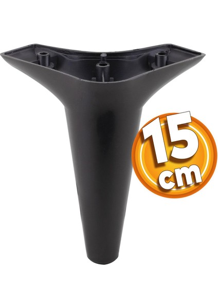Aspen Lüks Mobilya Kanepe Koltuk Tv Ünitesi Baza Yükseltici Ayağı Ayakları 15 Cm Siyah Ayak