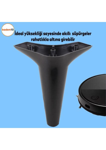 Aspen Lüks Mobilya Kanepe Koltuk Tv Ünitesi Baza Yükseltici Ayağı Ayakları 15 Cm Siyah Ayak