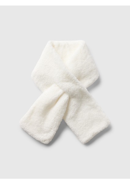 Kız Çocuk Beyaz Geri Dönüştürülmüş Sherpa Atkı