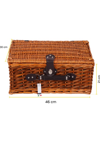 Picno Italy 4 Kişilik Hasır, Yeşil Astarlı, Aksesuar Sepeti İle Taşınabilir Piknik Sepeti indirimleri