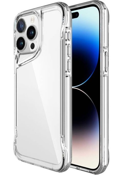 iPhone 15 Pro Max Kılıf Şeffaf ve Sert T-Max Premium Kapak