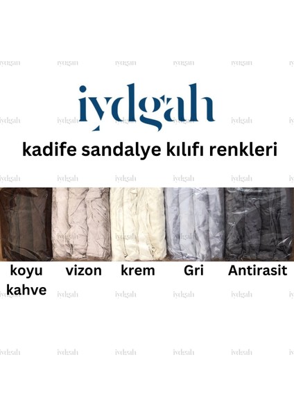 Büyük Oval Kadife Sandelye Kılıfı , Yuvarlak Esnek Lastikli Sandalye Örtüsü Antirasit 1 Adet