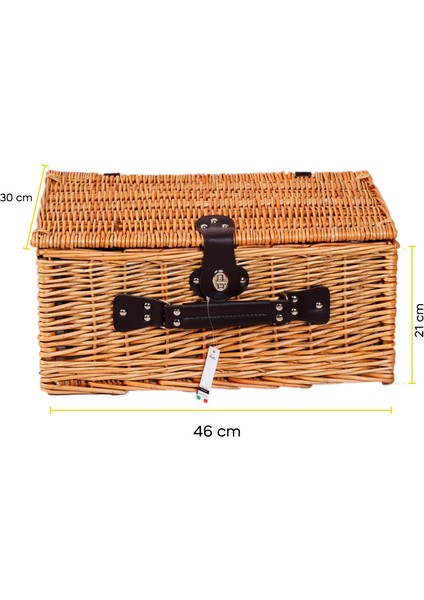 Picno Italy 4 Kişilik Hasır, Siyah Astarlı, Aksesuar Sepeti İle Taşınabilir Piknik Sepeti indirimleri