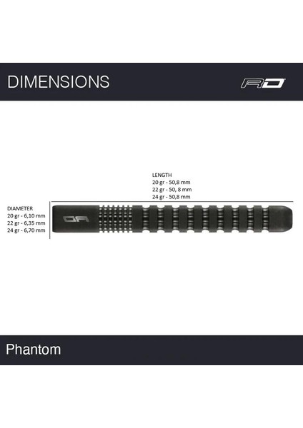 Phantom % 90 Tungsten Çelik Uçlu Dart Oku