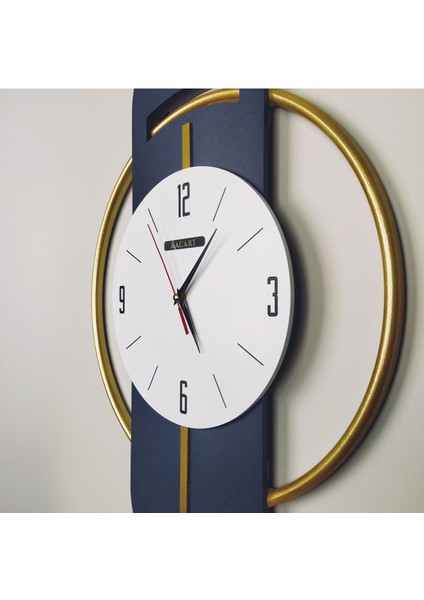 Şık Hareketli Sarkaçlı Modern Duvar Saati 80x53, Beyaz, Güncel Tasarım