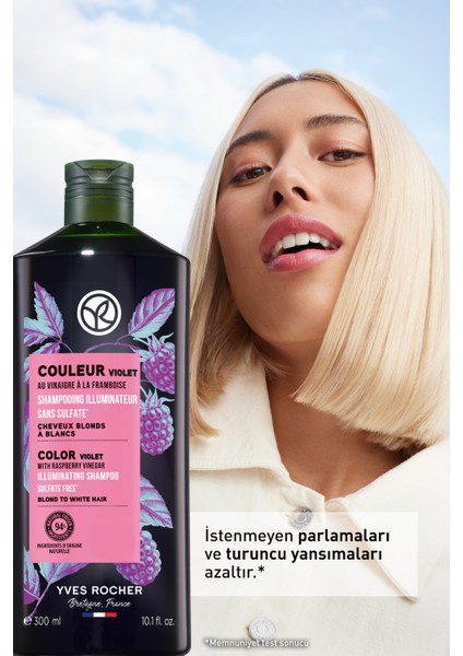 Yves Rocher Boyalı Saçlar Için (Couleur) Turunculaşma Karşıtı Mor Şampuan - Sülfatsız & VEGAN-300 ml