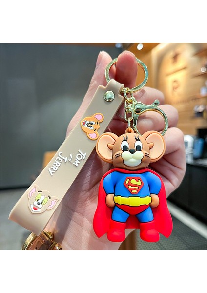 Superman Jerry Mouse Çanta Dekorasyonu Küçük Anahtarlık (Yurt Dışından)