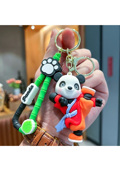 Kırmızı Kung Fu Panda Çanta Dekorasyonu Küçük Anahtarlık (Yurt Dışından)