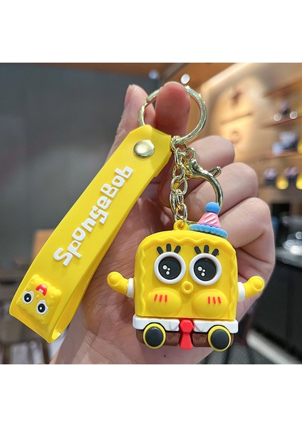 Oturan Sünger Bob Çanta Dekorasyonu Küçük Anahtarlık (Yurt Dışından)