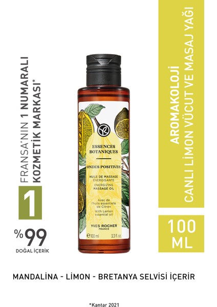 Yves Rocher Aromakoloji Vücut ve Masaj Yağı - Canlı LIMON-100 ML-44120