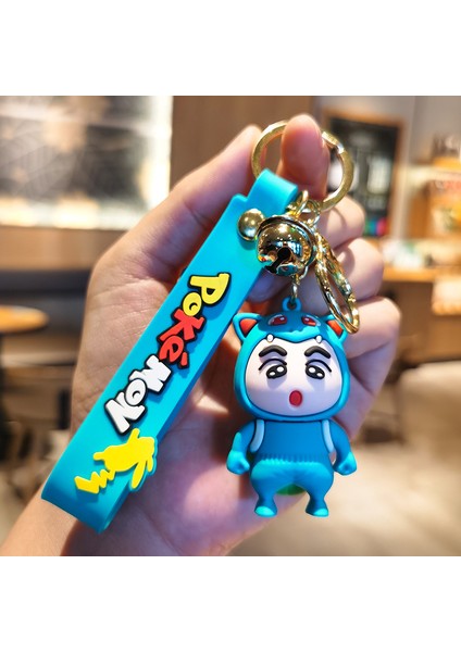 Mochoo Yeşil Mum Boya Shin-Chan Çanta Dekorasyonu Küçük Anahtarlık (Yurt Dışından)
