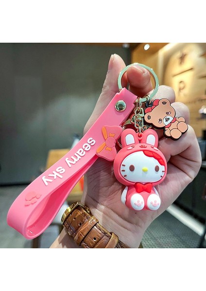 Hello Kitty Kucaklama Çanta Dekorasyonu Küçük Anahtarlık (Yurt Dışından)
