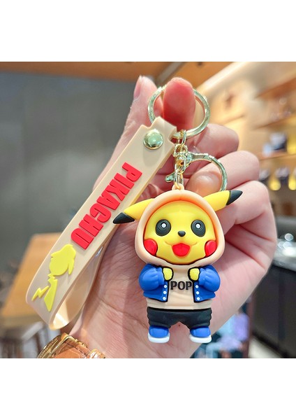 Mavi Pikachu Pop Çanta Dekorasyonu Küçük Anahtarlık (Yurt Dışından)