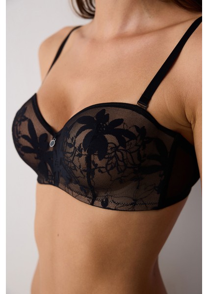 Lotus Lace Dantel Siyah Sütyen