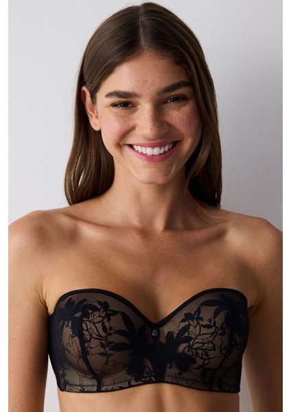 Lotus Lace Dantel Siyah Sütyen